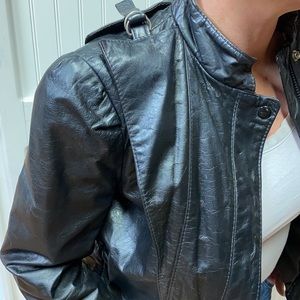 80s Thriller Goth New Wave Post Punk Black Leather Jacket M Witch The Cure I…